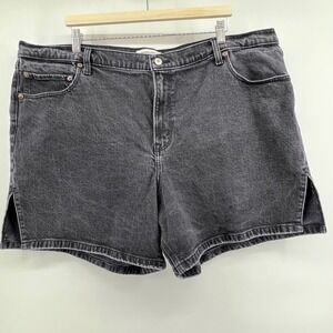 Abercrombie & Fitch The 7 Dad Short High Rise Washed Black Denim Size 22 36W